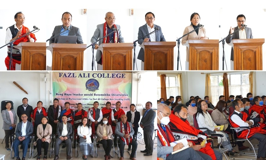Participants and resource persons during the workshop conducted by Fazl Ali College on February 5.
